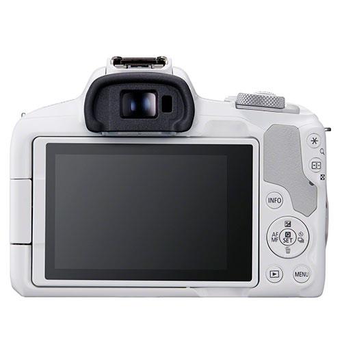 EOS R50 Mirrorless Camera in White with RF-S 18-45mm Lens  Product Image (Secondary Image 2)