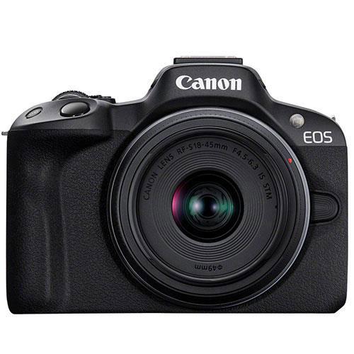 EOS R50 Mirrorless Camera in Black with RF-S 18-45mm Lens - Open Box Product Image (Primary)