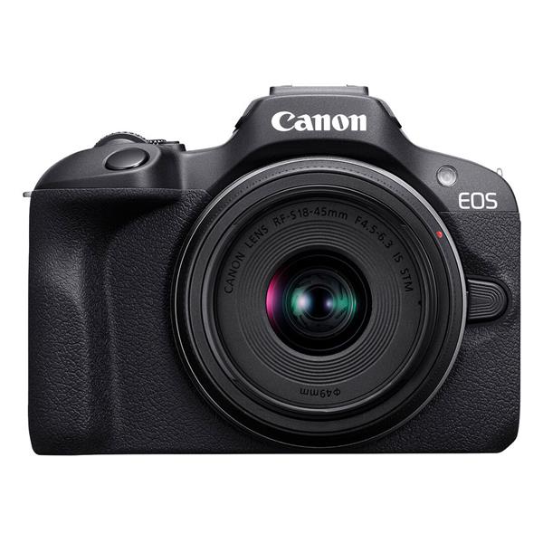 EOS R100 Mirrorless Camera with RF-S 18-45mm Lens and RF 75-300mm Lens Product Image (Secondary Image 1)