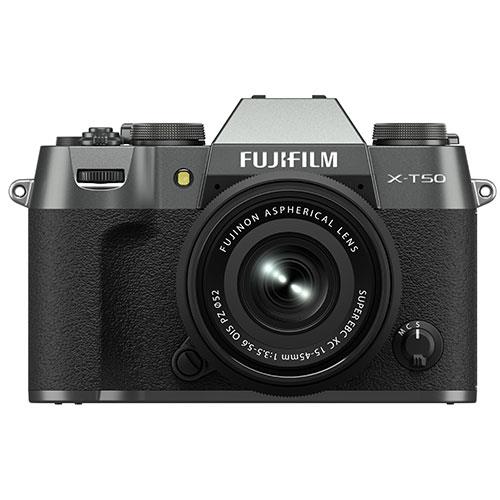 X-T50 Mirrorless Camera in Charcoal Silver with XC15-45mm F3.5-5.6 OIS PZ Lens Product Image (Primary)