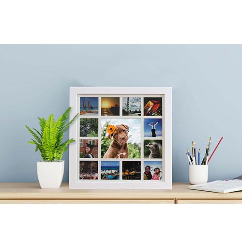 Multi Image Photo Frame 12.5 x 12.5-inch in White Product Image (Secondary Image 1)