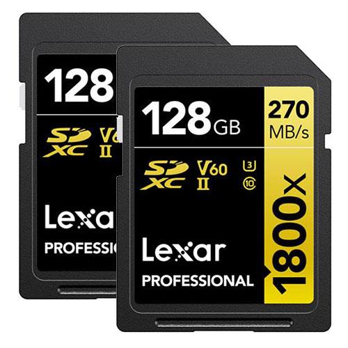 SDXC Pro Gold Series UHS-II 128GB V60 Memory Card Pack of 2 Product Image (Primary)