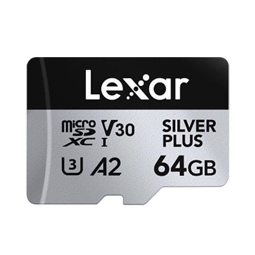 microSDXC Pro Silver Plus UHS-I 64GB V30 Memory Card Product Image (Primary)