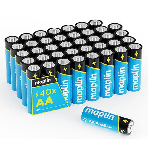 AA 1.5V Alkaline Batteries - Pack of 40 Product Image (Primary)