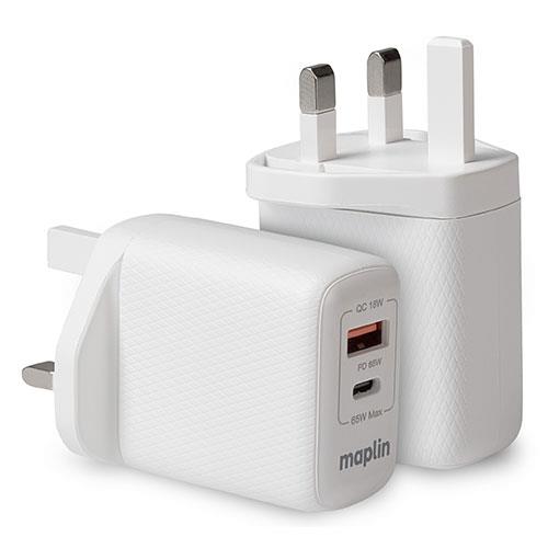 65W Two Port USB Wall Charger Product Image (Primary)