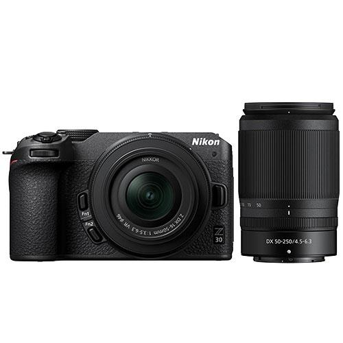 Z 30 Mirrorless Camera with DX 16-50mm and 50-250mm VR Lenses Product Image (Primary)