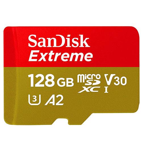 Extreme microSDXC 128GB 190MB/s UHS-I Memory Card + Adapter Product Image (Primary)