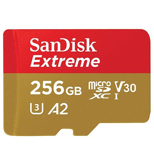 Extreme microSDXC 256B 190MB/s UHS-I Memory Card + Adapter Product Image (Primary)