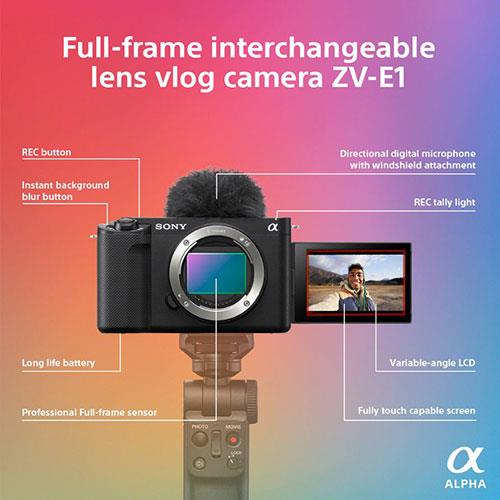 ZV-E1 Mirrorless Vlogger Camera Body  Product Image (Secondary Image 2)