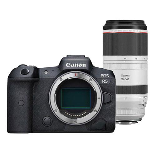 EOS R5 Mirrorless Camera Body with RF 100-500mm f/4.5-7.1 L IS USM Lens Product Image (Primary)