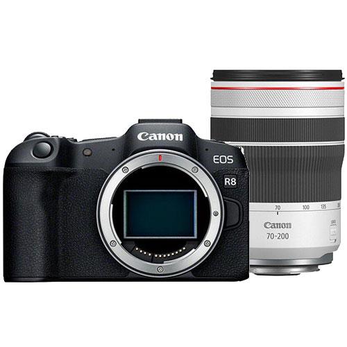 EOS R8 Mirrorless Camera Body with RF 70-200mm F4L IS USM Lens Product Image (Primary)