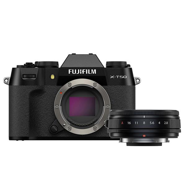 X-T50 Mirrorless Camera Body in Black with XF23mm F2.8 R WR Lens Product Image (Primary)