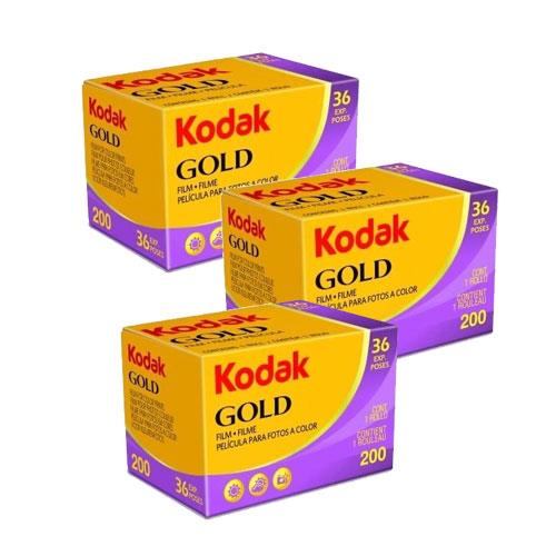 3 x Kodak Gold 200 ISO 36 Exposures, 35-mm Reel Photo Films Colour.:  : Electronics & Photo