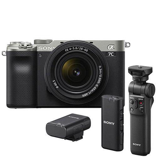 a7C Mirrorless Camera in Silver with FE 28-60mm Lens Creator Kit Product Image (Primary)