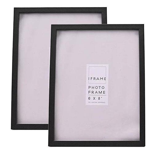 iFrame 8 x 6-inch Wooden Frame in Black - Pack of 2 Product Image (Primary)